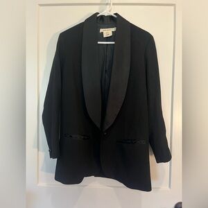 ISABEL MARANT POUR H&M Black Wool Satin Collared Tuxedo Blazer Jacket Limited 6